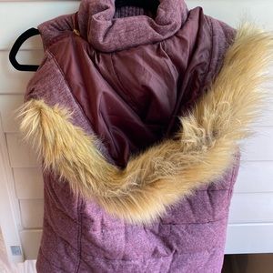 Banana Republic Faux Fur Hood Vest